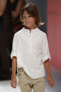 camisa larga, cuello mao, niños...