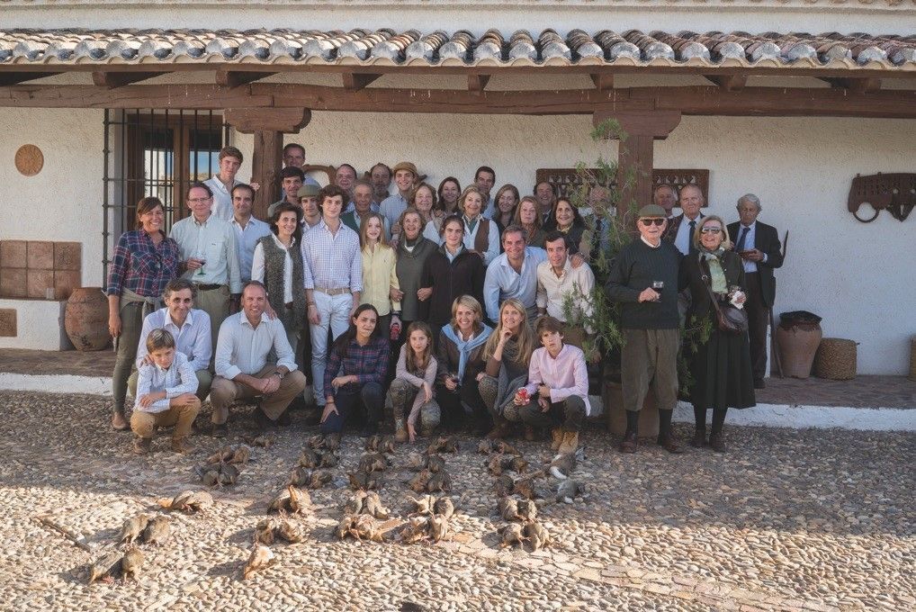 Cacería de perdices de la familia Muñoz Martín-Bourgon en la Casa del Aire