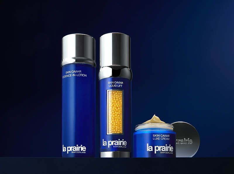 Colección Skin Caviar de La Prairie: tecnología suiza del caviar que rejuvenece la piel.