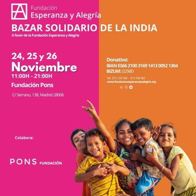 Bazar solidario de la India de la Fundación Esperanza y Alegría
